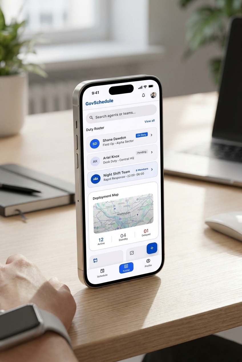 GovSchedule mobile app — duty roster
