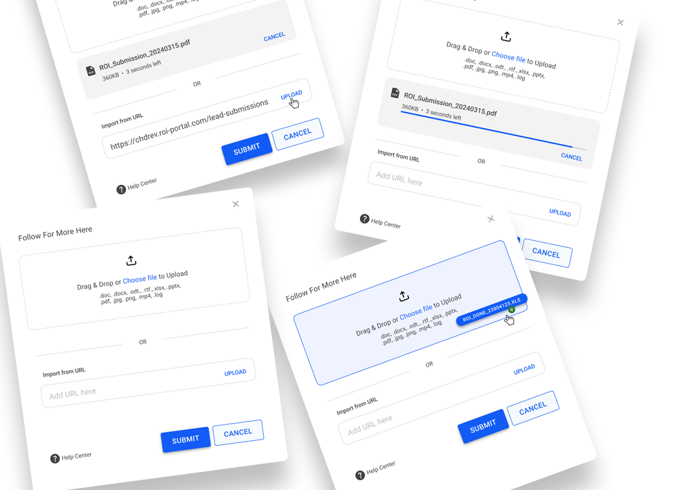 RAVEN — file upload and submission modals